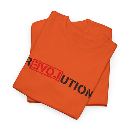 Heavy Cotton Tee with REVO-lution Design - Casual Wear, Statement Shirt, Gift for Activists, Streetwear Essential