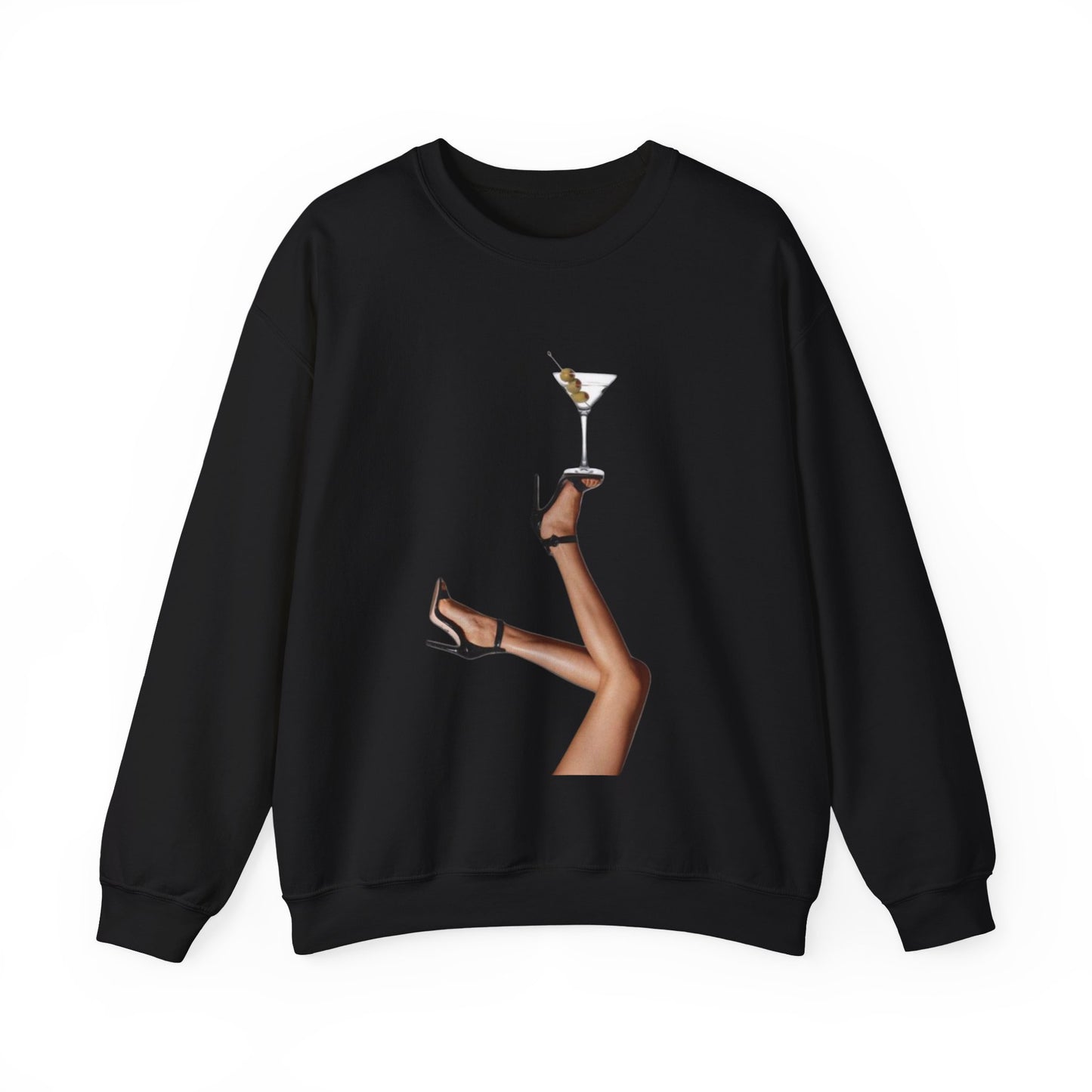 Chic Martini Legs Sweatshirt, Fashion Forward, Cocktail Party Attire, Cozy Unisex Crewneck, Gifts for Her