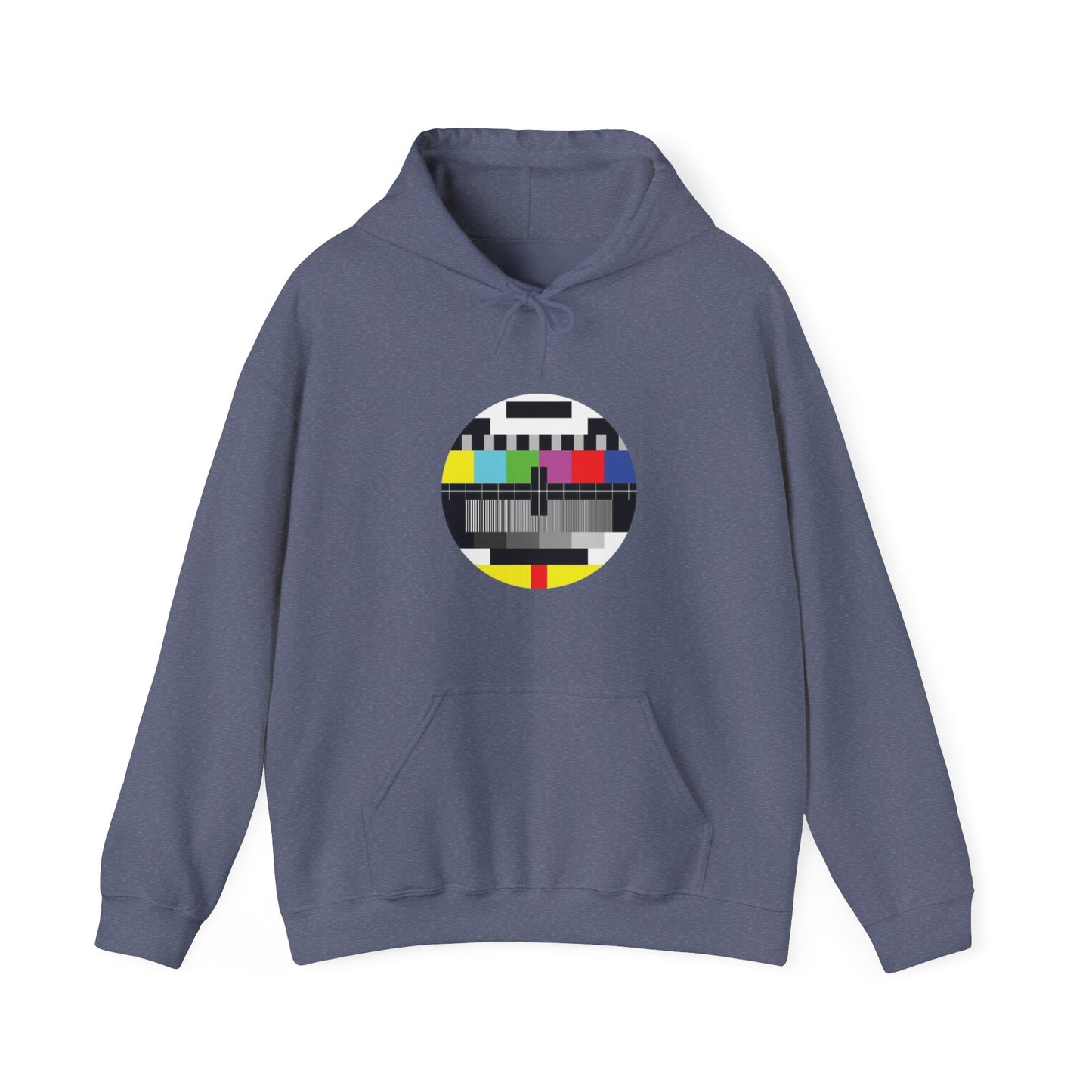 Vintage TV Test Pattern Hoodie, Cozy Unisex Sweatshirt for Home, Unique Gift for Tech Lovers, Retro Apparel, Perfect for Casual Wear