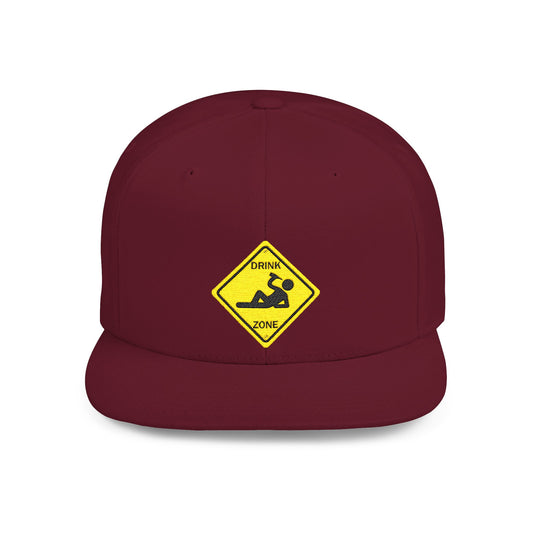 Playful Safety Symbol Flat Bill Snapback Hat, Trendy Cap for Outdoor Lovers, Perfect Gift for Construction Workers, Unique Hats