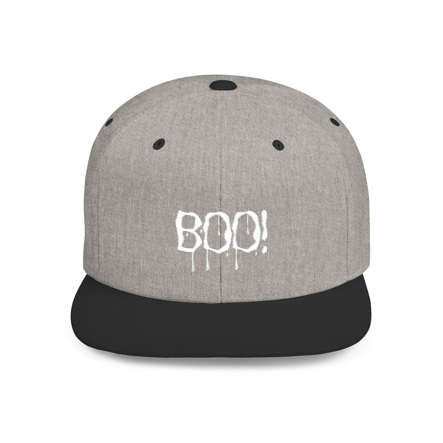 Boo! Halloween Flat Bill Snapback Hat, Spooky Cap, Fall Outfit Accessory, Costume Party Headwear, Halloween Gift