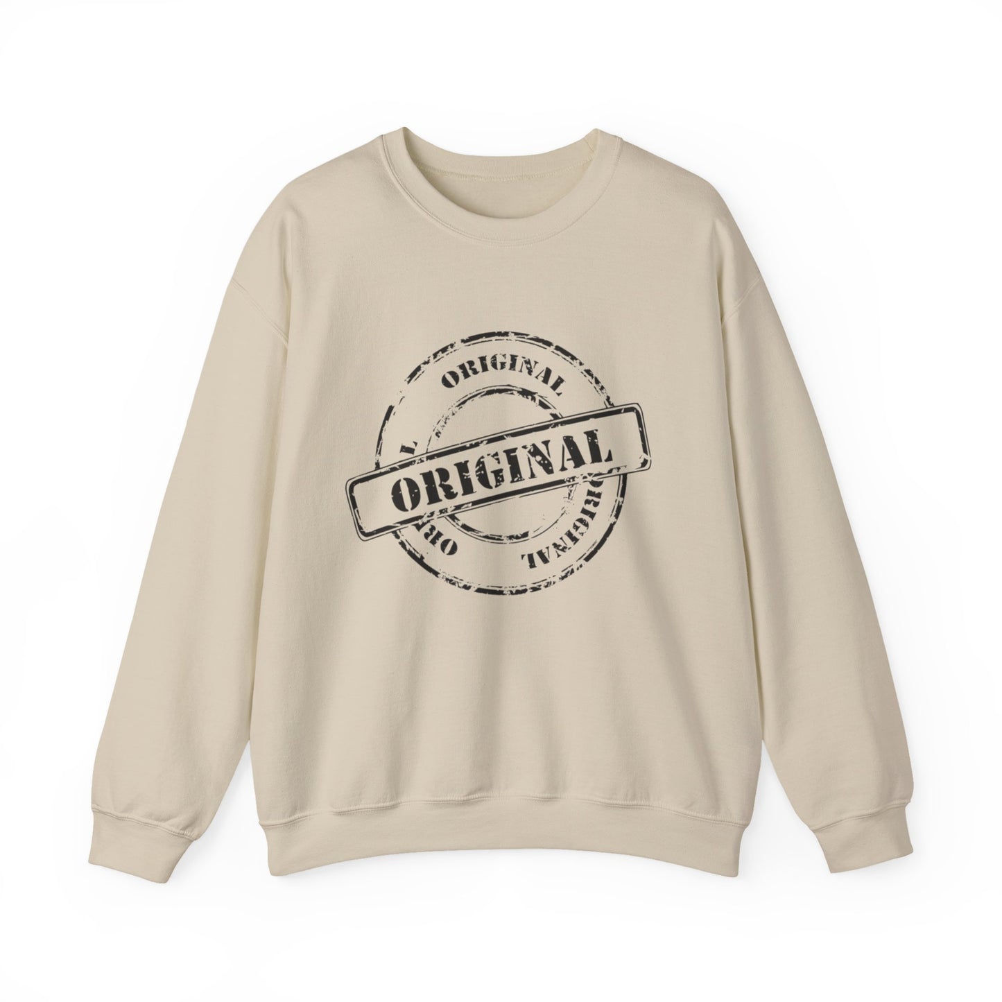 Original Stamp Crewneck Sweatshirt | Cozy Gift for Friends, Unisex Sweater, Fall Layering, Casual Fashion, Original Design