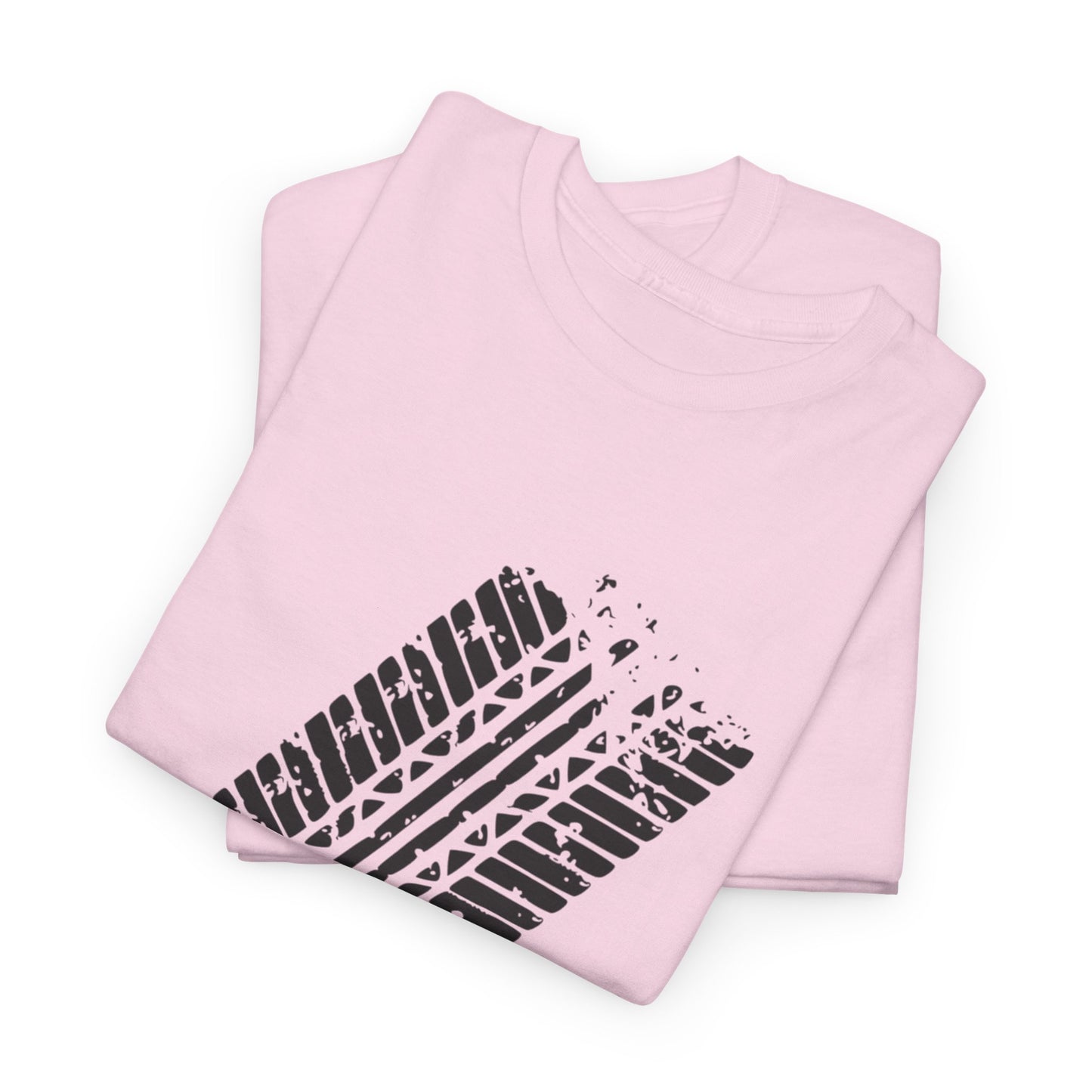 Stylish Heavy Cotton Tee with Bold Tire Track Design | Casual Wear, Streetwear, Gift for Car Lovers, Trendy T-Shirt, Everyday