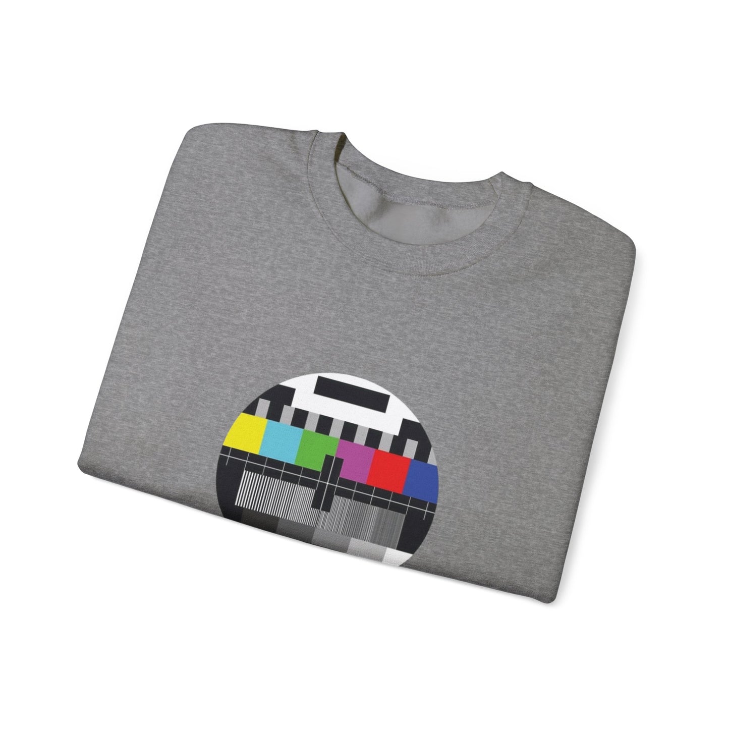 Colorful Retro Test Pattern Sweatshirt, Cozy Graphic Sweater, Unisex Crewneck Apparel, Perfect for Gifting and Everyday Wear
