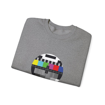 Colorful Retro Test Pattern Sweatshirt, Cozy Graphic Sweater, Unisex Crewneck Apparel, Perfect for Gifting and Everyday Wear