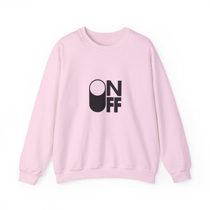 Cozy Unisex Crewneck Sweatshirt with ON/OFF Design, Casual Wear, Gift for Tech Lovers, Fall Style, Everyday Comfort