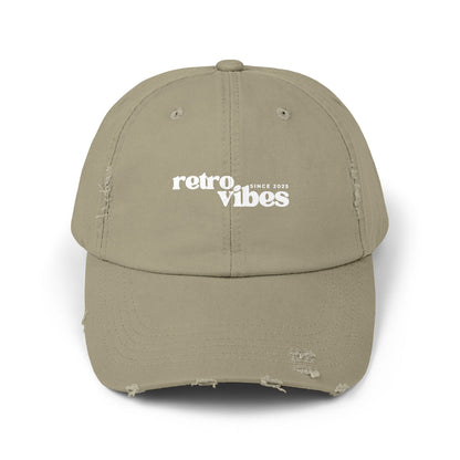 Retro Vibes Distressed Unisex Cap, Vintage Baseball Hat, Streetwear Accessory, Casual Headwear, Perfect for Festivals and Daily Wear