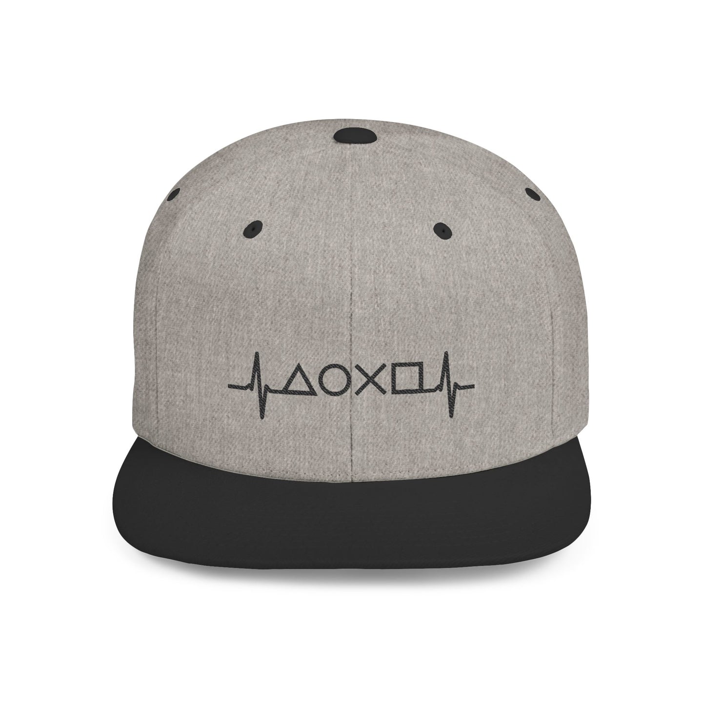Heartbeat Flat Bill Snapback Hat, Casual Cap, Trendy Accessory, Gift for Music Lovers, Streetwear Style