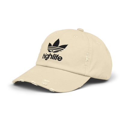 Stylish Distressed Cap - Casual Fashion Accessory, Trendy Summer Hat, Gift for Him/Her, Streetwear Essential, Highlife Graphic Design