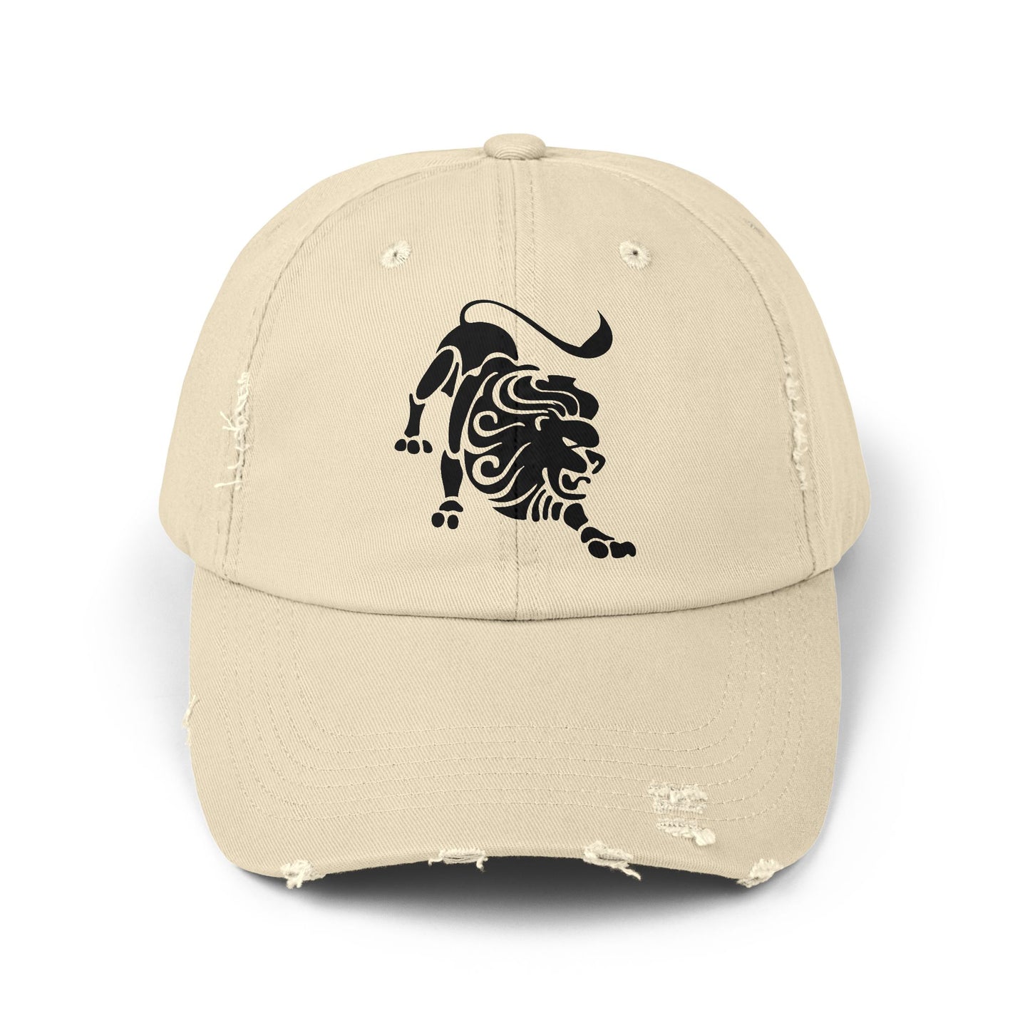 Distressed Lion Cap | Casual Unisex Hat, Bohemian Style, Gift for Lion Lovers, Trendy Accessories, Beach Wear