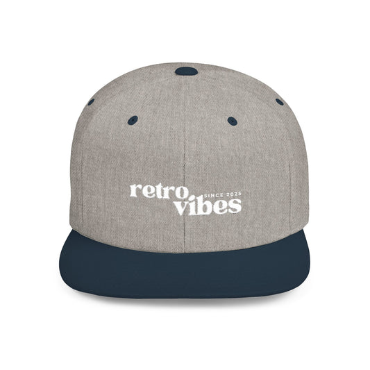 Retro Vibes Flat Bill Snapback Cap, Trendy Snapback Hat, Casual Streetwear Accessory, Unique Gift for Him/Her, Perfect for Festivals