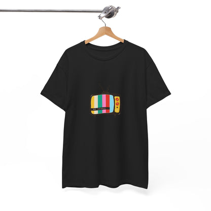 Retro TV Graphic Heavy Cotton Tee, Vintage Style Shirt, Gift for TV Lovers, Casual Wear, Fun Summer Tee, Graphic Tee