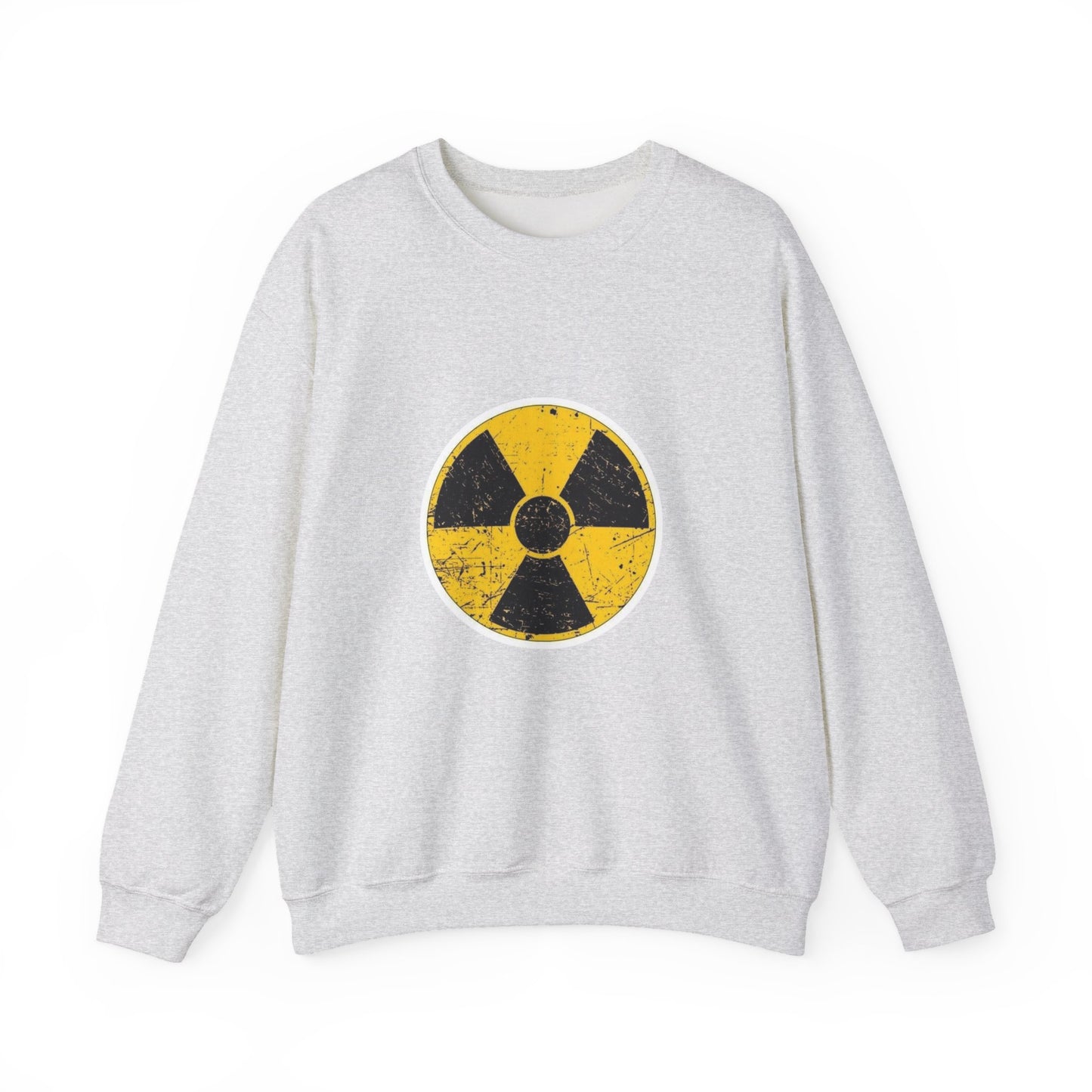 Radiation Symbol Sweatshirt, Vintage Crewneck, Unisex Cozy Attire, Casual Everyday Wear, Perfect Gift for Geek Culture