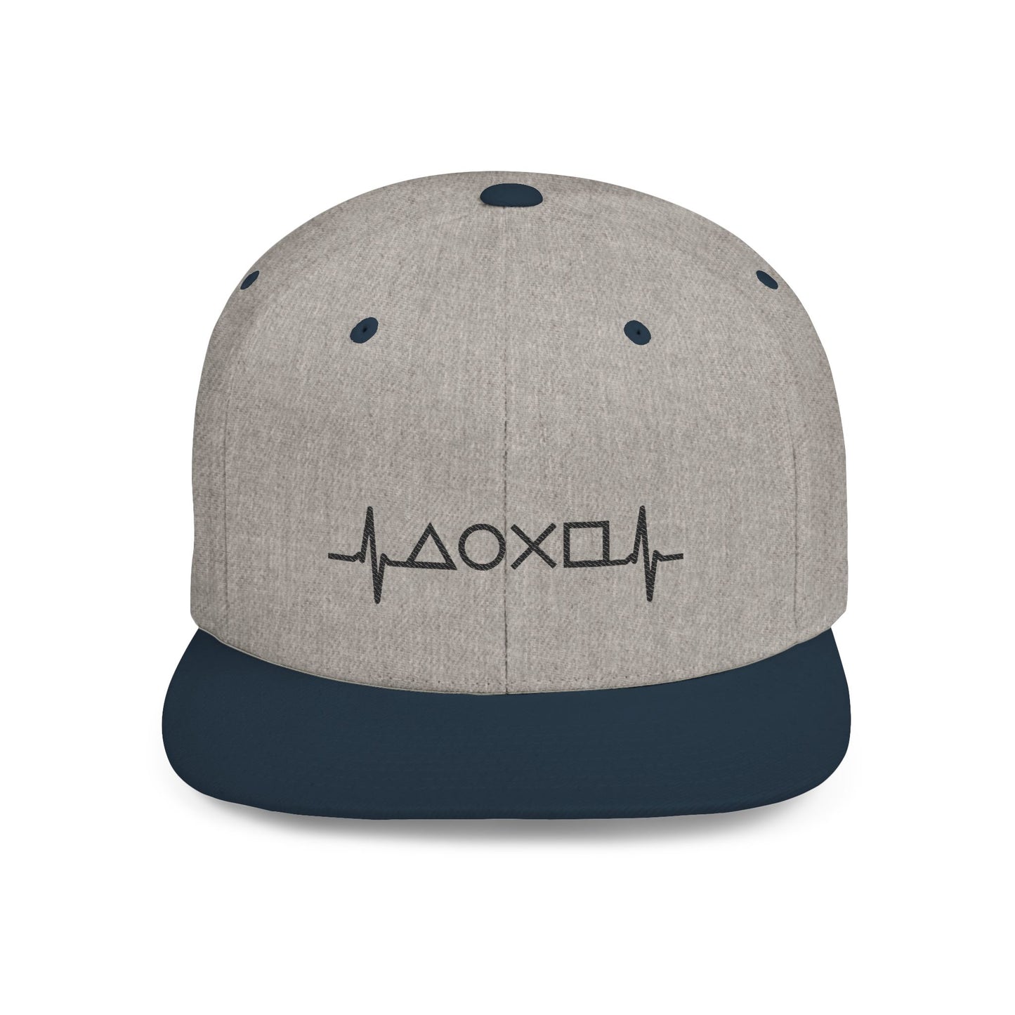 Heartbeat Flat Bill Snapback Hat, Casual Cap, Trendy Accessory, Gift for Music Lovers, Streetwear Style