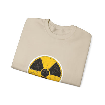 Radiation Symbol Sweatshirt, Vintage Crewneck, Unisex Cozy Attire, Casual Everyday Wear, Perfect Gift for Geek Culture
