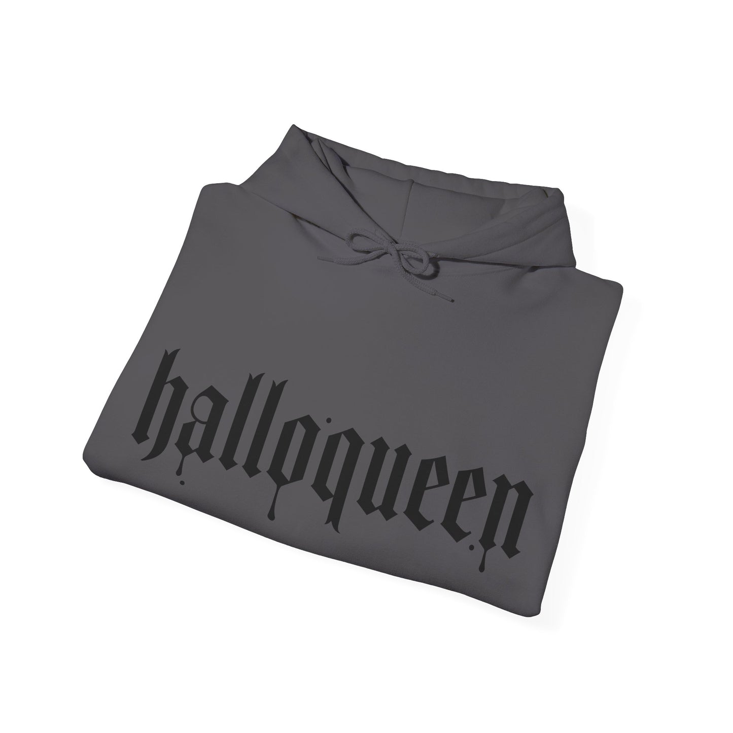 Halloween Hooded Sweatshirt, Halloqueen Pullover, Unisex Fall Apparel, Cozy Halloween Outfit, Spooky Season Gift