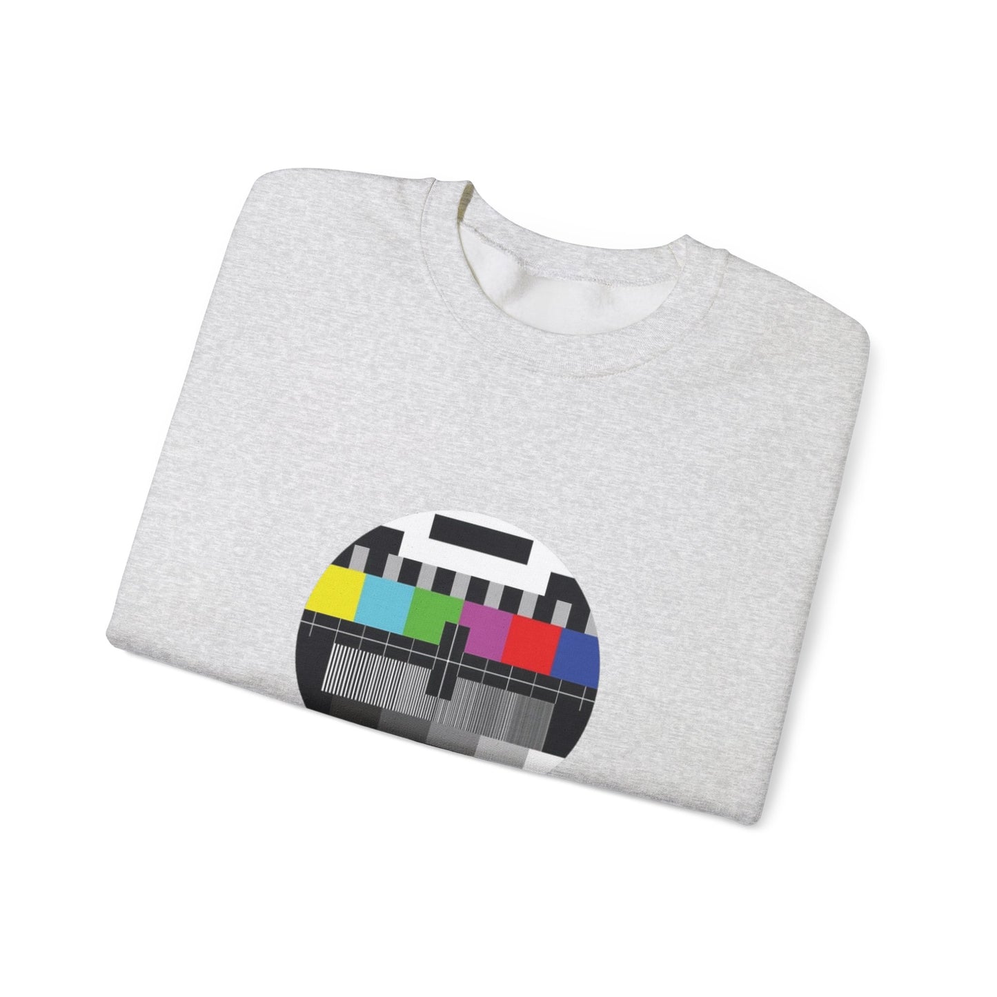 Colorful Retro Test Pattern Sweatshirt, Cozy Graphic Sweater, Unisex Crewneck Apparel, Perfect for Gifting and Everyday Wear