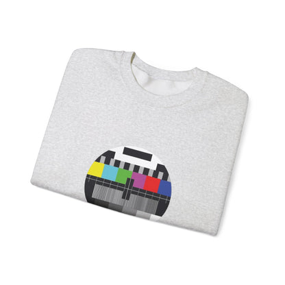 Colorful Retro Test Pattern Sweatshirt, Cozy Graphic Sweater, Unisex Crewneck Apparel, Perfect for Gifting and Everyday Wear
