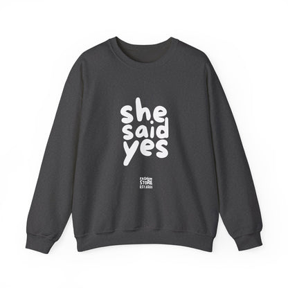 She Said Yes Sweatshirt, Engagement Gift for Bride-to-Be, Cozy Crewneck, Wedding Celebration, Proposal Reminder