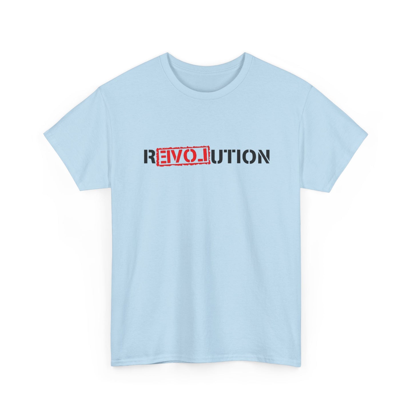 Heavy Cotton Tee with REVO-lution Design - Casual Wear, Statement Shirt, Gift for Activists, Streetwear Essential