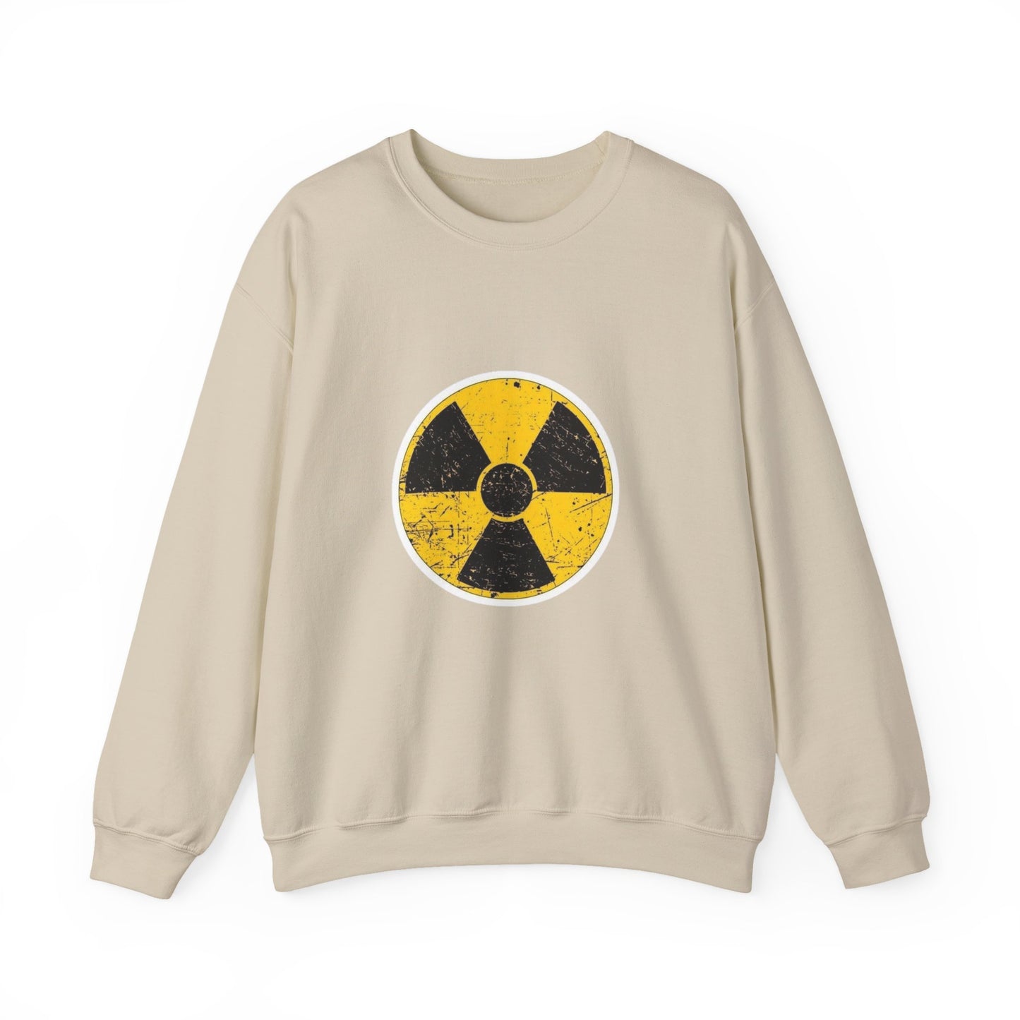 Radiation Symbol Sweatshirt, Vintage Crewneck, Unisex Cozy Attire, Casual Everyday Wear, Perfect Gift for Geek Culture