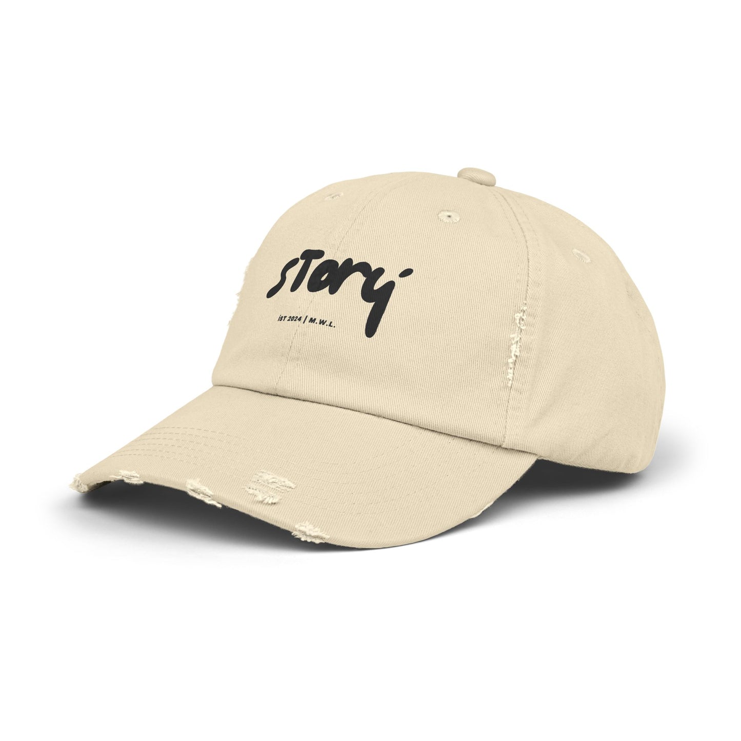 Unisex Distressed Cap with 'Story' Design - Perfect for Casual Outings, Summer Days, Gifts, and Everyday Style