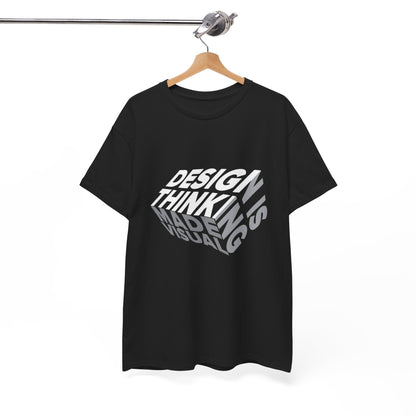 Design Thinking  Heavy Cotton Tee, Casual Graphic Tees, Gift for Designers, Cool Everyday Wear, Unique Art Shirt, Trendy Fashion Top