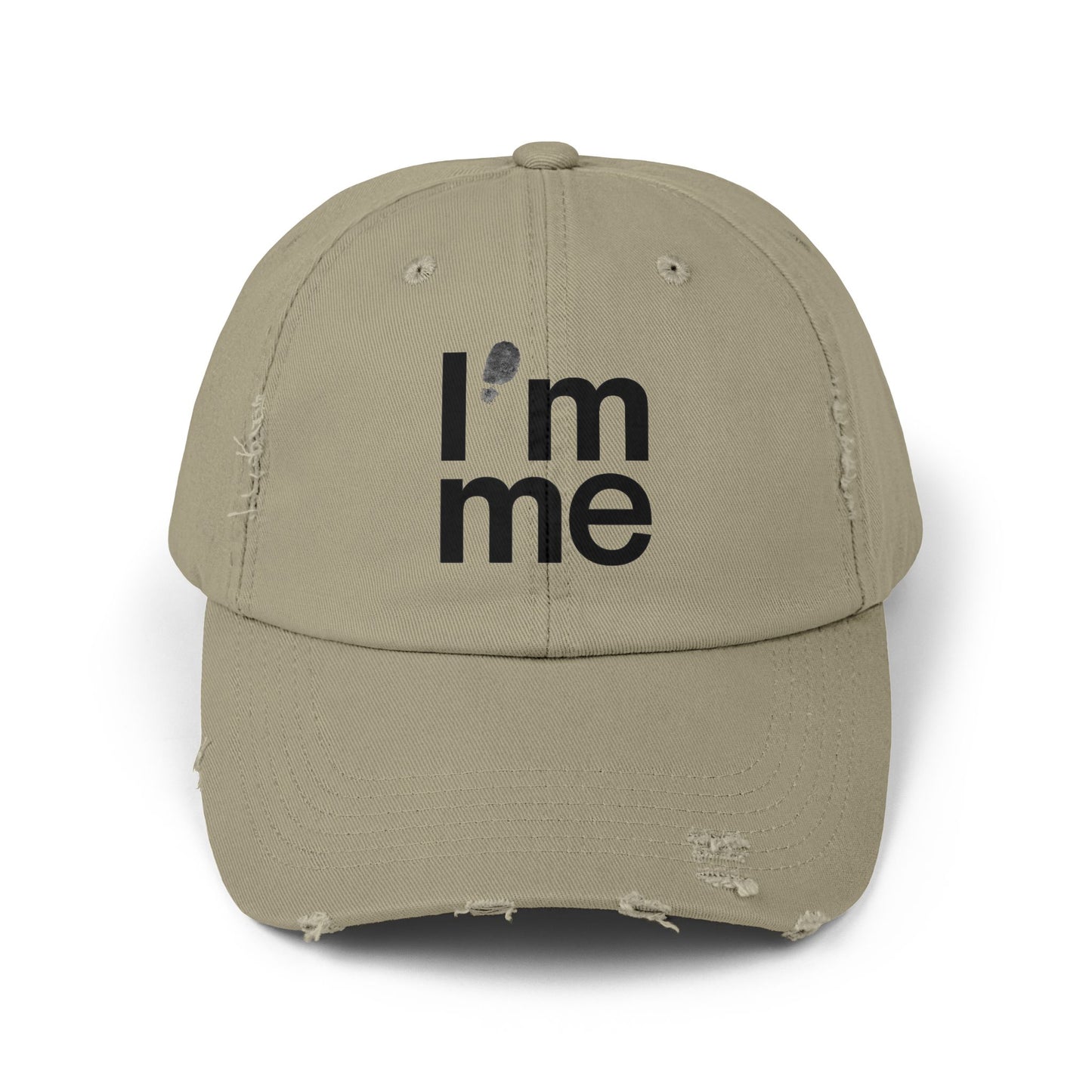 Unisex Distressed Cap - I'm Me Cap, Casual Fashion Hat, Gift for Him/Her, Trendy Streetwear Accessory, Everyday Cap