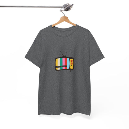 Retro TV Graphic Heavy Cotton Tee, Vintage Style Shirt, Gift for TV Lovers, Casual Wear, Fun Summer Tee, Graphic Tee