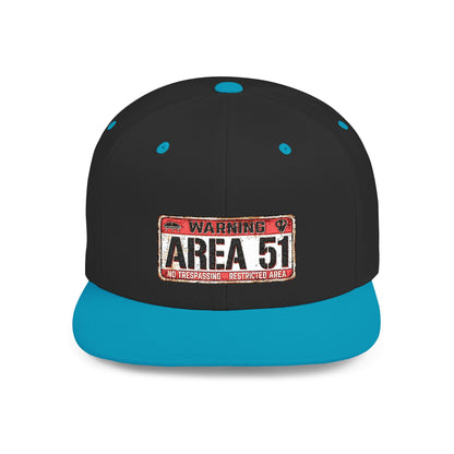 Area 51 Flat Bill Snapback Hat, UFO Fan Gear, Alien Enthusiast Cap, Unique Gift for Sci-Fi Lovers, Cool Statement Accessory