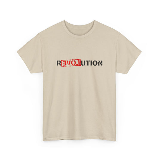 Heavy Cotton Tee - REVOlution Graphic Shirt, Casual Wear, Gift for Change Makers, Bold Statement Tee, Everyday Streetwear