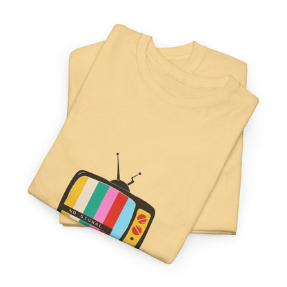 Retro TV Graphic Heavy Cotton Tee, Vintage Style Shirt, Gift for TV Lovers, Casual Wear, Fun Summer Tee, Graphic Tee