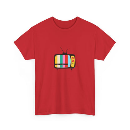 Retro TV Graphic Heavy Cotton Tee, Vintage Style Shirt, Gift for TV Lovers, Casual Wear, Fun Summer Tee, Graphic Tee