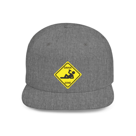 Playful Safety Symbol Flat Bill Snapback Hat, Trendy Cap for Outdoor Lovers, Perfect Gift for Construction Workers, Unique Hats
