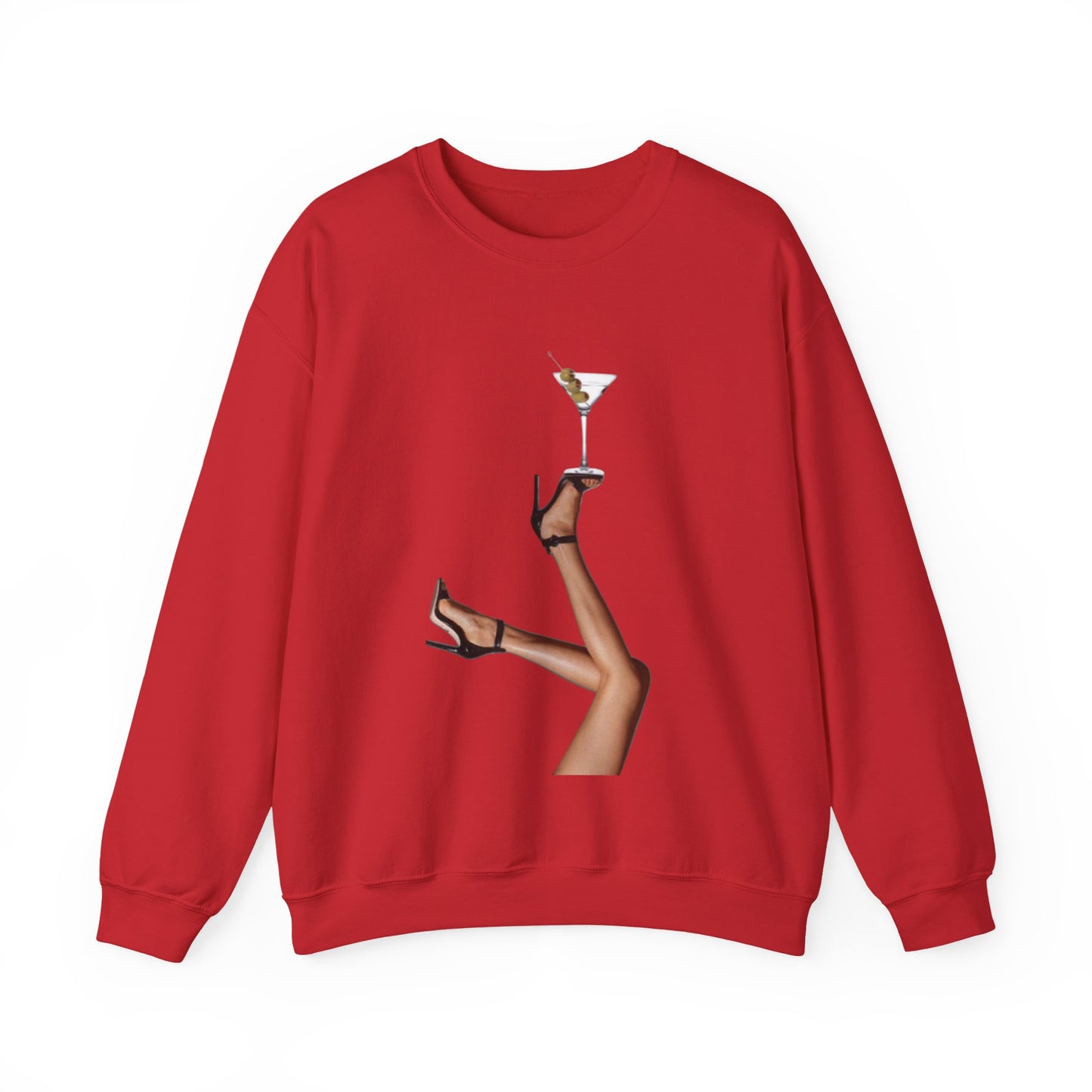 Chic Martini Legs Sweatshirt, Fashion Forward, Cocktail Party Attire, Cozy Unisex Crewneck, Gifts for Her