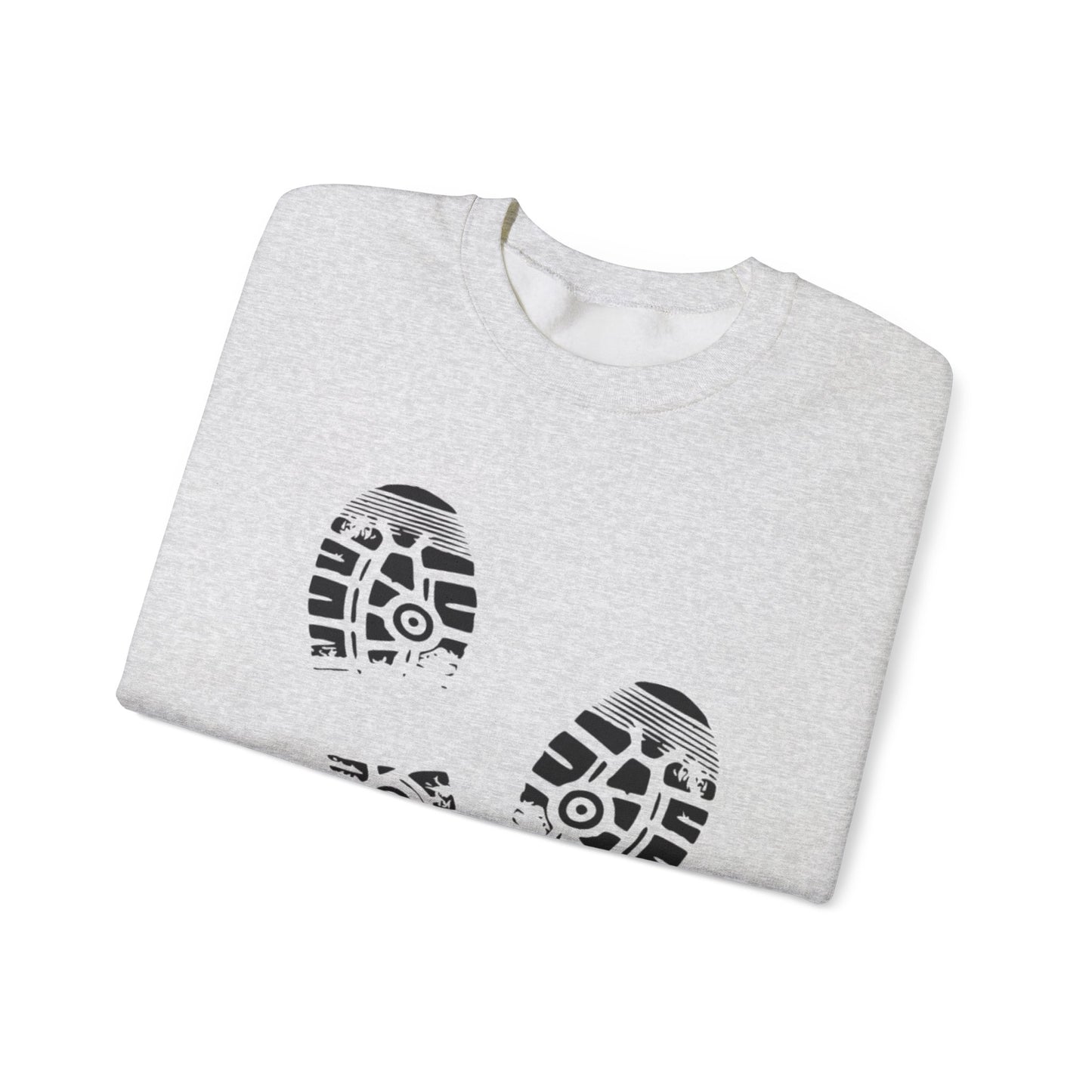Casual Footprint Crewneck Sweatshirt - Cozy Gift for Nature Lovers, Minimalist Style, Ideal for Fall & Winter, Unisex Fashion
