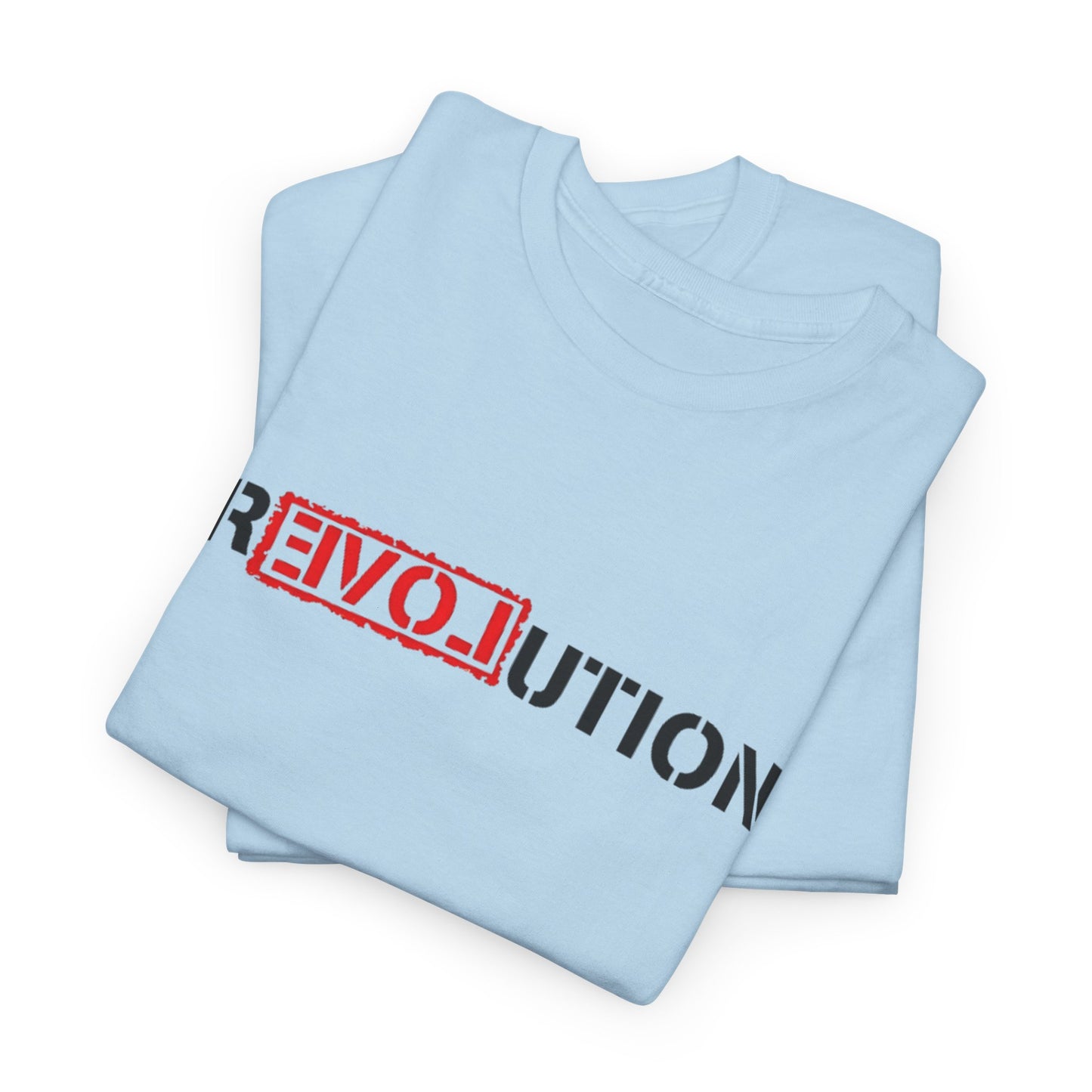 Heavy Cotton Tee with REVO-lution Design - Casual Wear, Statement Shirt, Gift for Activists, Streetwear Essential