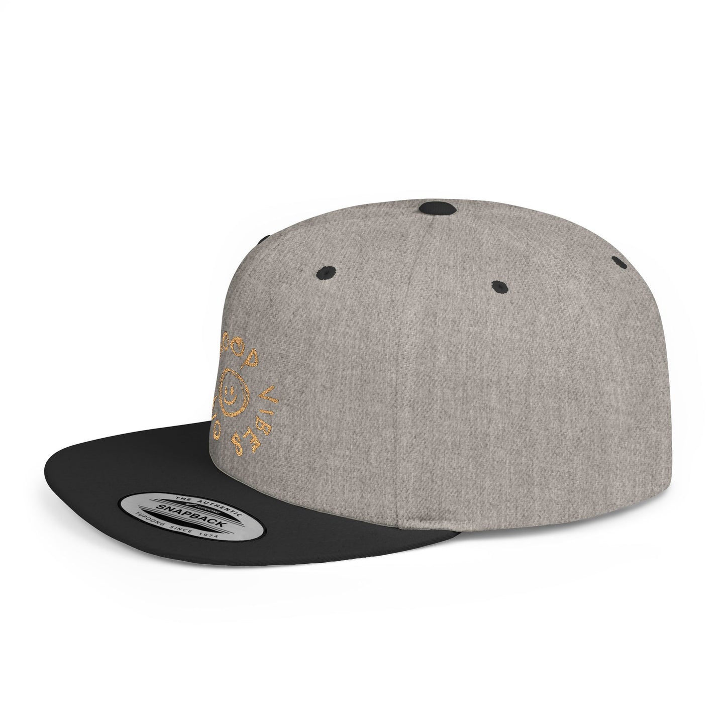 Good Vibes Only Flat Bill Snapback Hat, Cool Casual Cap for Summer, Trendy Streetwear, Gift for Teens and Adults, Stylish Accessory