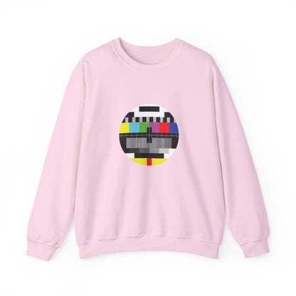 Colorful Retro Test Pattern Sweatshirt, Cozy Graphic Sweater, Unisex Crewneck Apparel, Perfect for Gifting and Everyday Wear