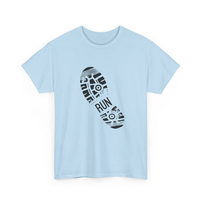 Run Graphic Heavy Cotton Tee - Casual Fitness Wear, Workout Shirt, Gym Apparel, Motivational Tee, Sports Clothing