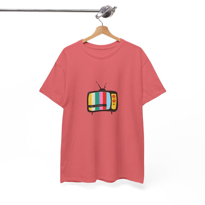 Retro TV Graphic Heavy Cotton Tee, Vintage Style Shirt, Gift for TV Lovers, Casual Wear, Fun Summer Tee, Graphic Tee