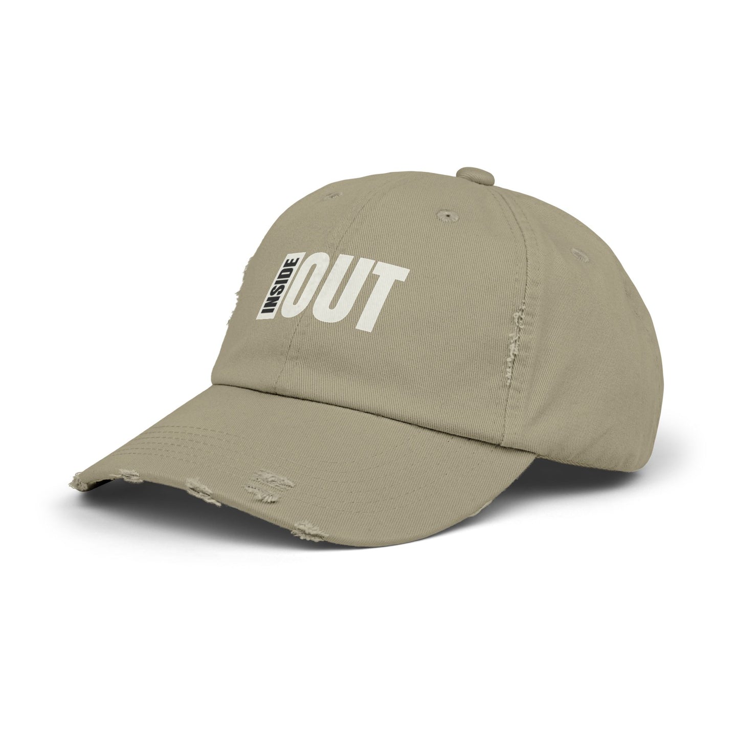 Distressed Cap with 'INSIDE OUT' Design – Trendy Unisex Hat for Casual Wear, Outdoor Adventures, Gifts, Festivals, Everyday Style