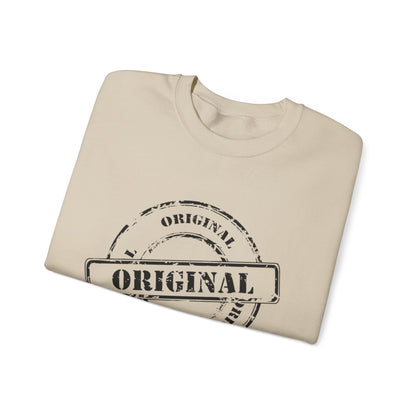 Original Stamp Crewneck Sweatshirt | Cozy Gift for Friends, Unisex Sweater, Fall Layering, Casual Fashion, Original Design