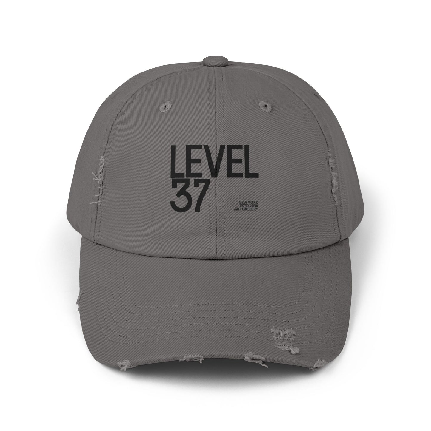 Unisex Distressed Cap: Casual Style for Level 37, Gift for Gamers, Streetwear Accessory, Trendy Baseball Hat, Perfect for All Occasions