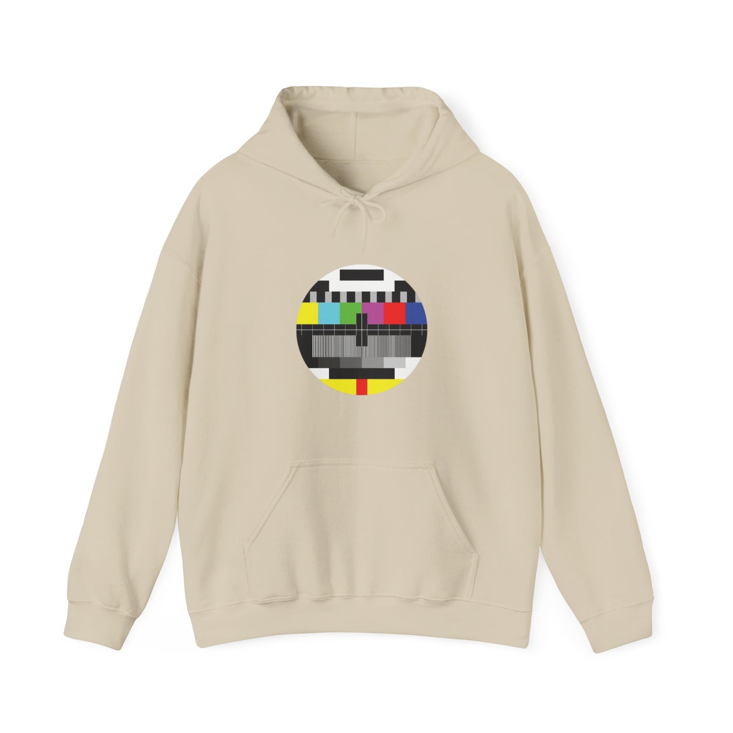 Vintage TV Test Pattern Hoodie, Cozy Unisex Sweatshirt for Home, Unique Gift for Tech Lovers, Retro Apparel, Perfect for Casual Wear