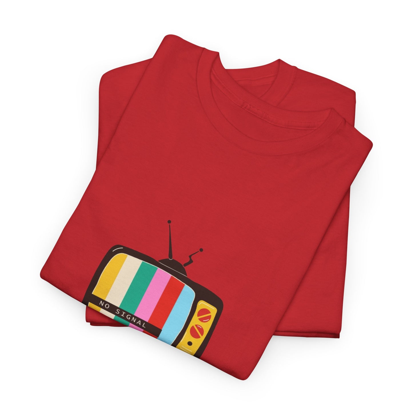 Retro TV Graphic Heavy Cotton Tee, Vintage Style Shirt, Gift for TV Lovers, Casual Wear, Fun Summer Tee, Graphic Tee