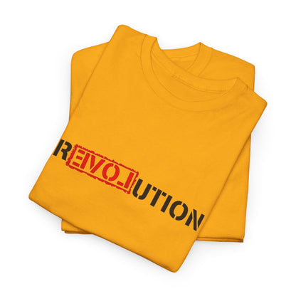 Heavy Cotton Tee - REVOlution Graphic Shirt, Casual Wear, Gift for Change Makers, Bold Statement Tee, Everyday Streetwear