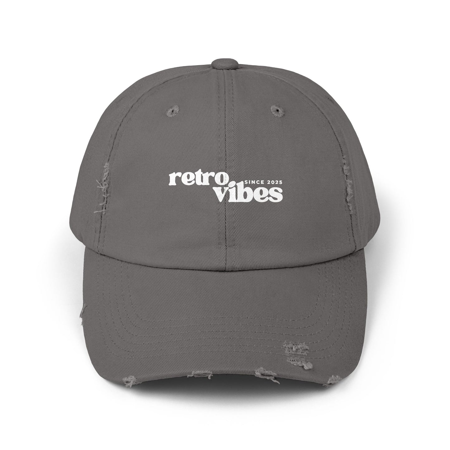 Retro Vibes Distressed Unisex Cap, Vintage Baseball Hat, Streetwear Accessory, Casual Headwear, Perfect for Festivals and Daily Wear