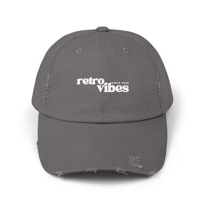 Retro Vibes Distressed Unisex Cap, Vintage Baseball Hat, Streetwear Accessory, Casual Headwear, Perfect for Festivals and Daily Wear