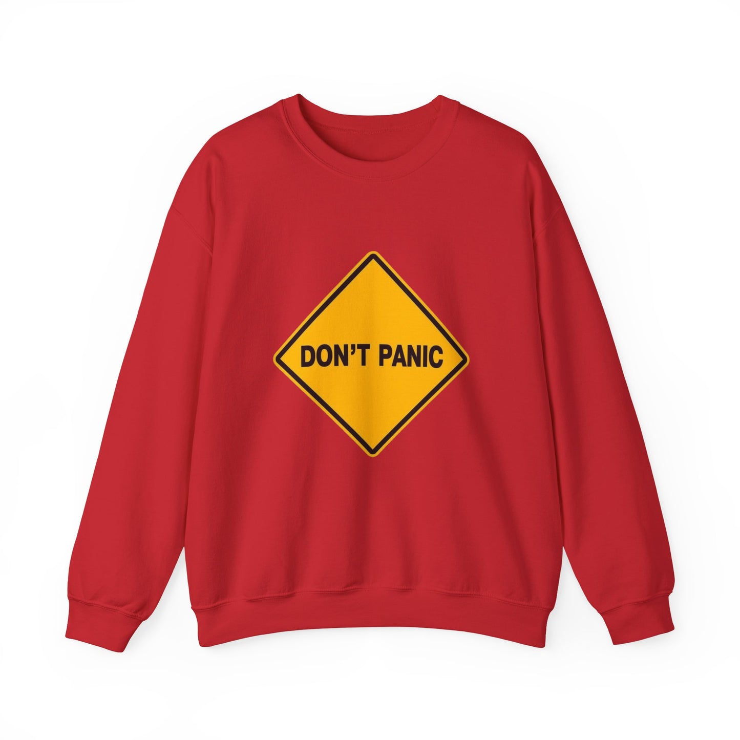 Don't Panic Sweatshirt - Cozy Unisex Heavy Blend Crewneck for Chill Days, Gift for Friends, Stress Relief, Casual Style, Everyday Comfort